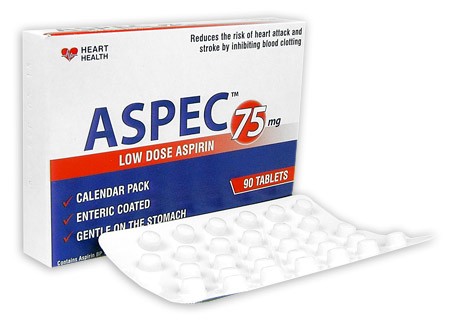Aspec Enteric Coated Aspirin 75mg 90 Tablets