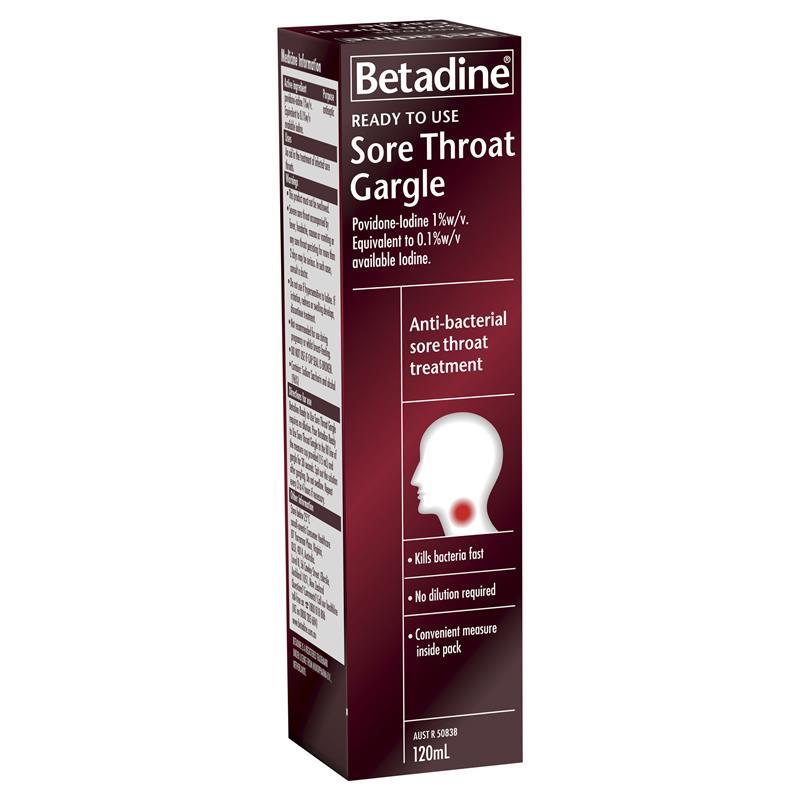 Betadine Sore Throat Gargle Ready To Use 120ml