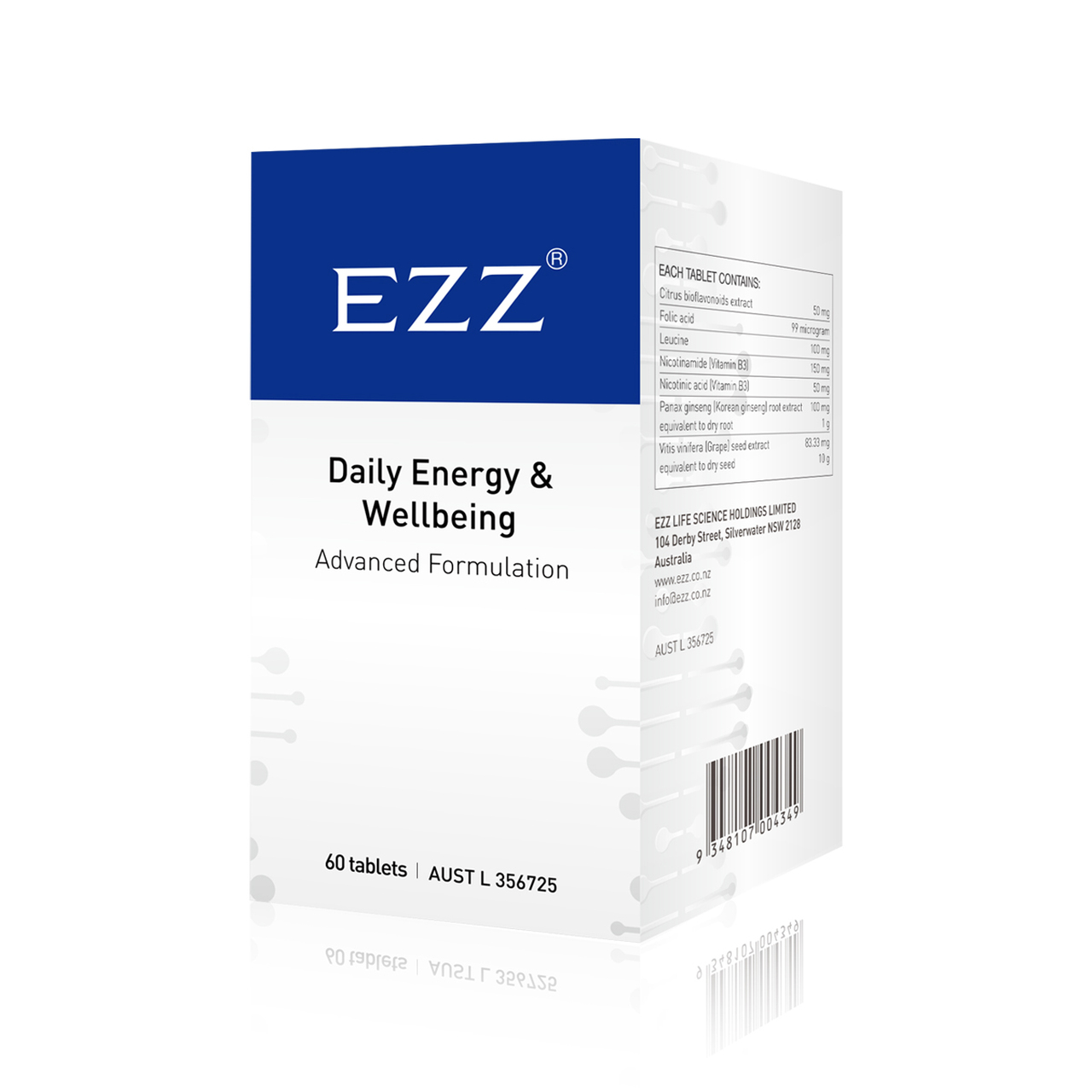 EZZ NMN NAD+ Daily Energy & Well-being 60 Tablets