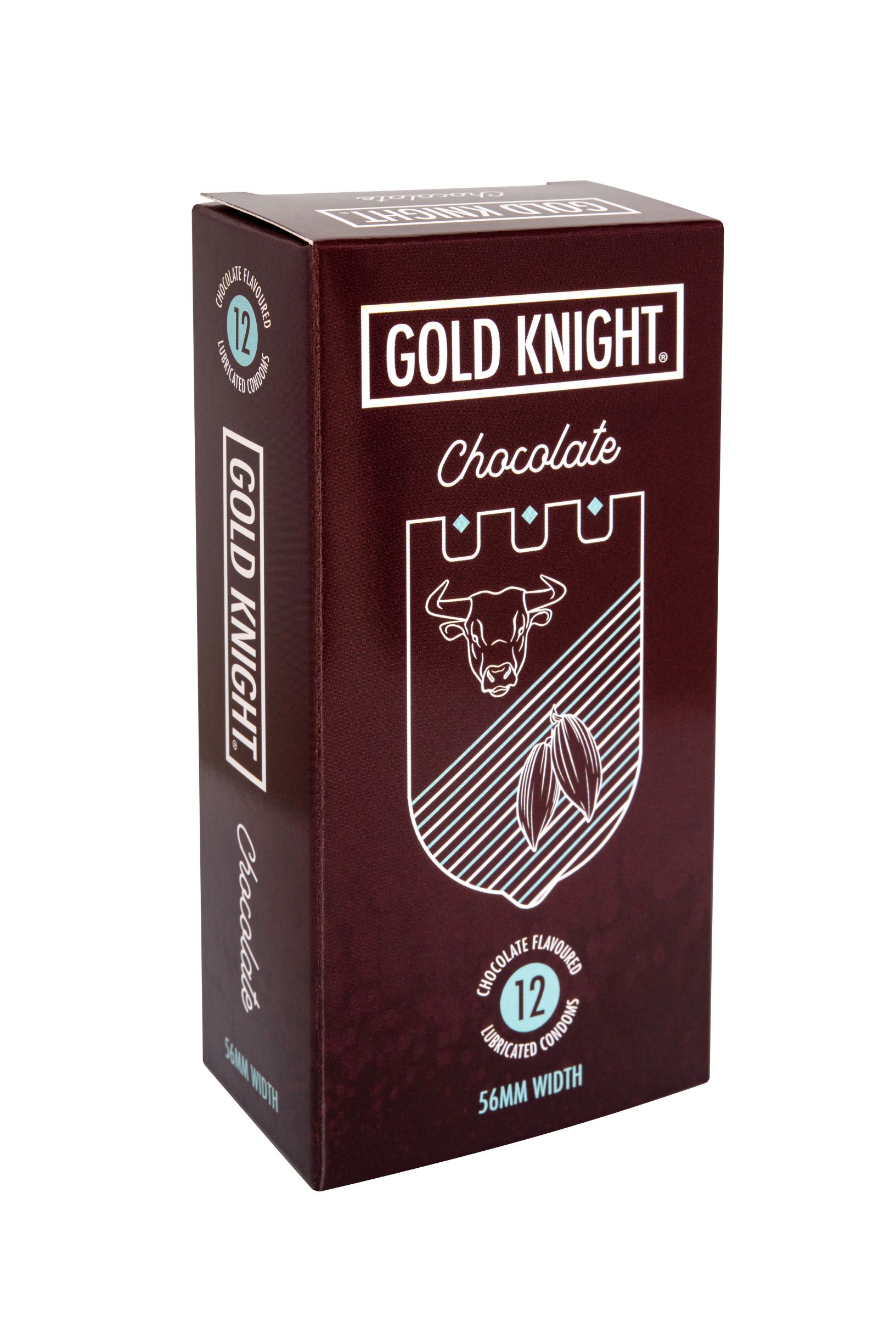 Gold Knight Condoms Chocolate Flavoured 56mm Width 12 PK