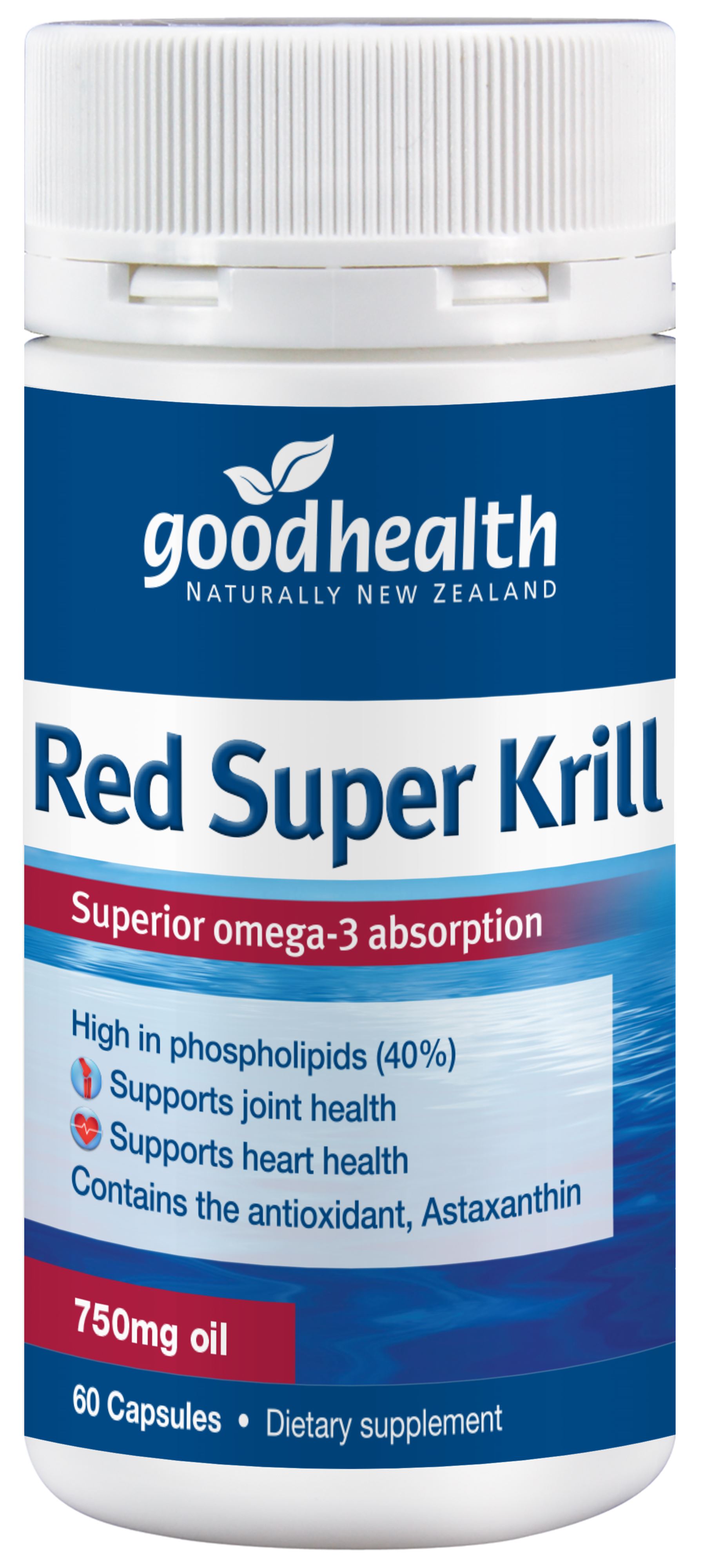 Good Health Red Super Krill 750mg 60 Capsules