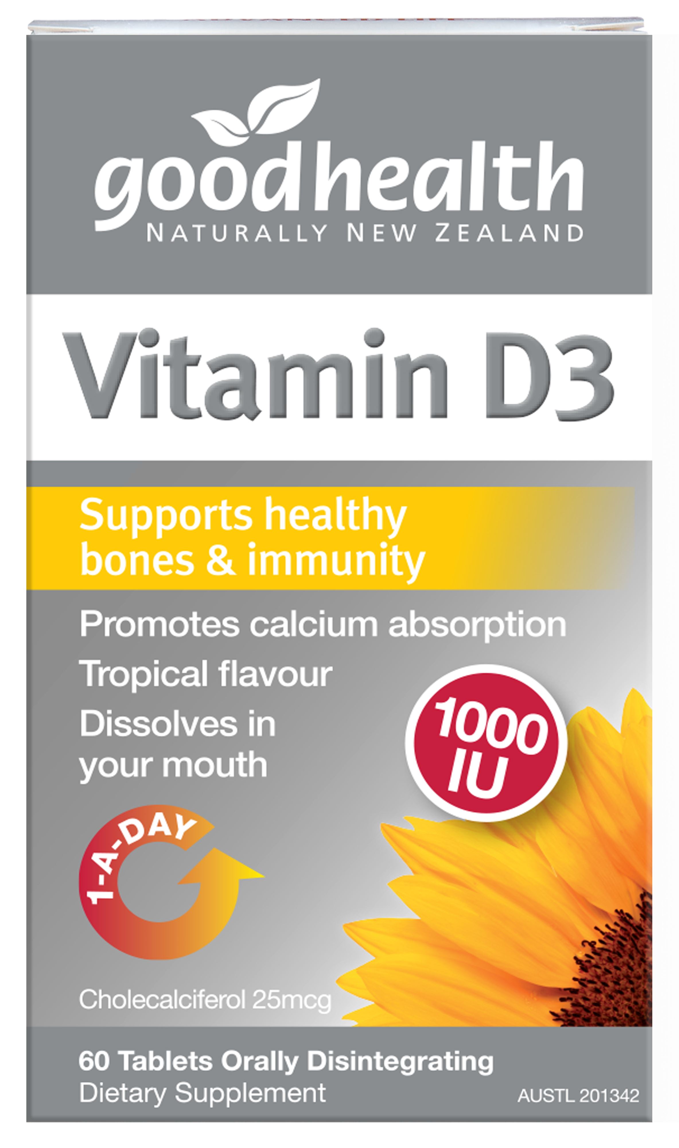 Good Health Vitamin D3 Micro-lingual 60 Tablets