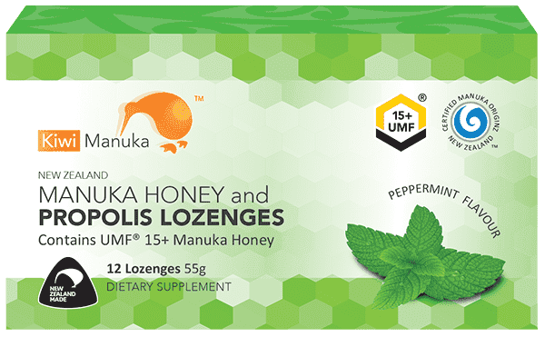 Kiwi Manuka Honey 12 Lozenges - Peppermint