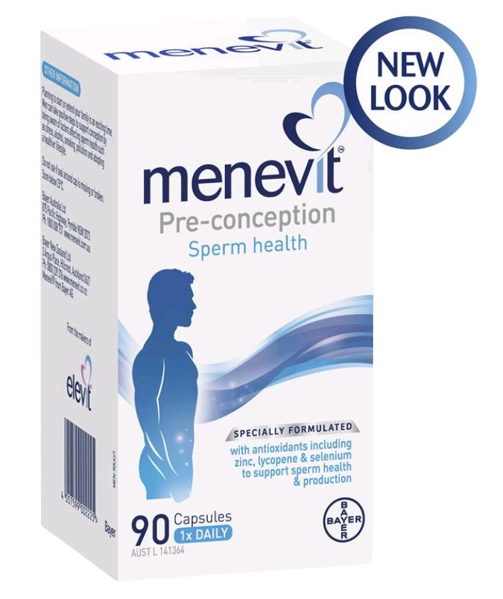 Menevit Pre-conception Sperm Health Male Fertility 90 Capsules