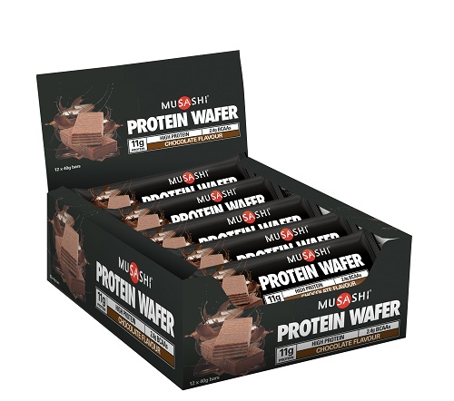Musashi Protein Wafer Chocolate Bars 11g 6 Pk