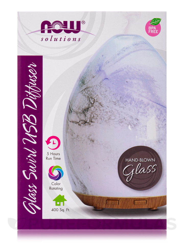 Now Foods Glass Swirl Ultrasonic USB Oil Diffuser