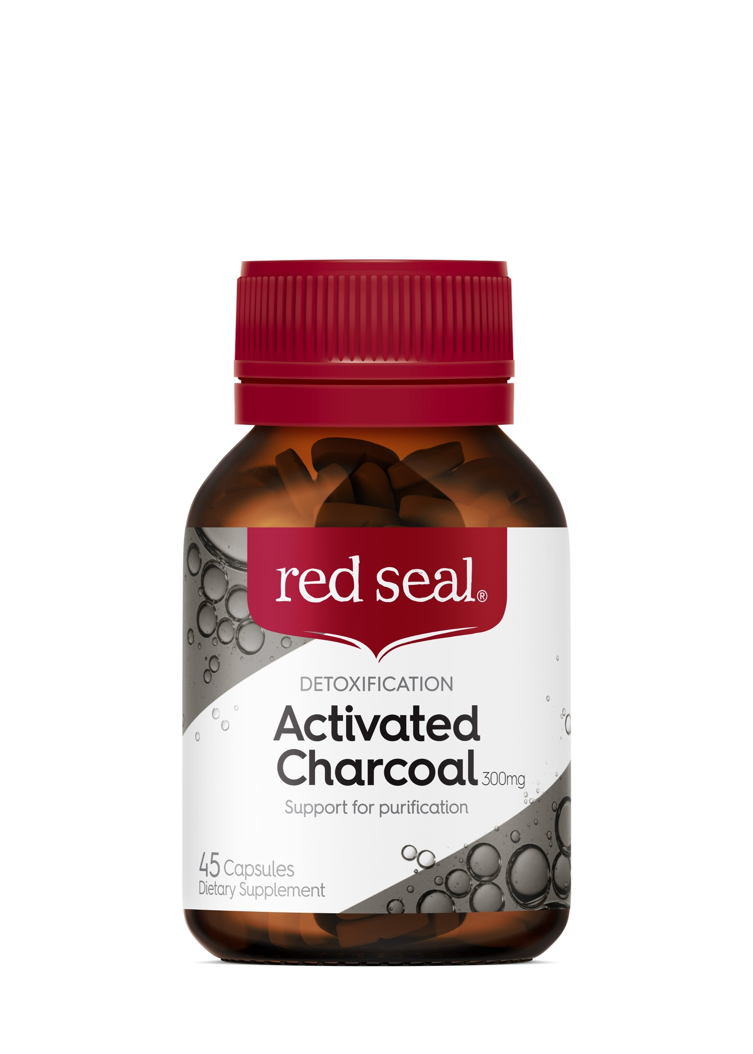 Red Seal Caps Activated Charcoal 300mg 45s