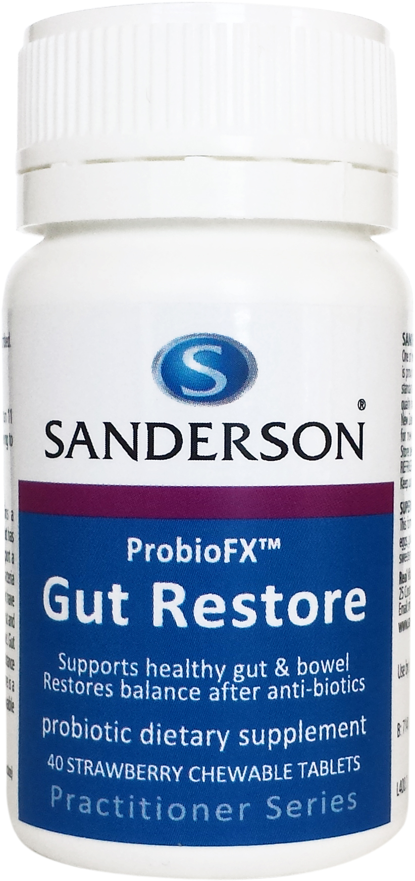 Sanderson Probiotic Gut Restore Strawberry Chewable 40 Tablets