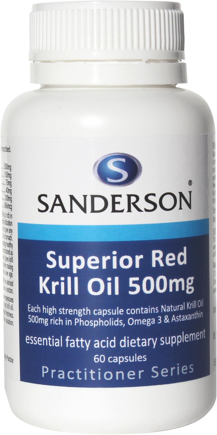 Sanderson Superior Red Krill Oil 500mg 60 Capsules