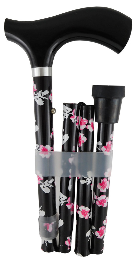 Surgical Basics Folding Walking Stick blossom